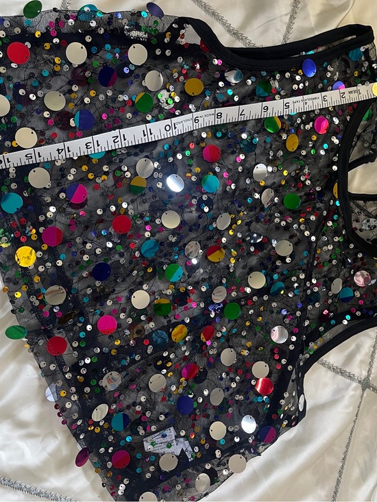 Source Unknown Tops - Sequin Mesh Tank Top — Multicolor Reflective Dots